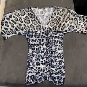Cute Short silver cheetah dress